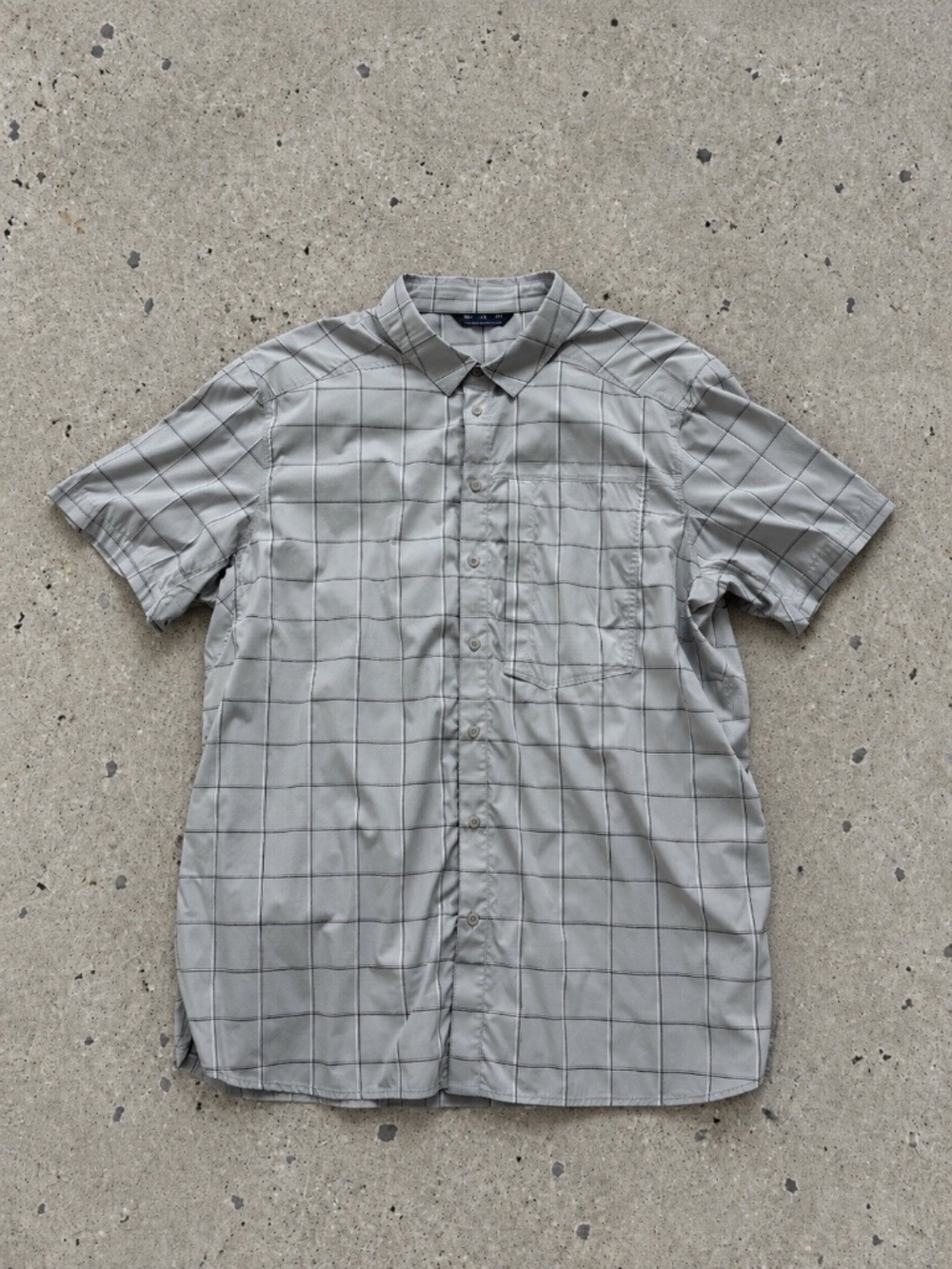 Arcteryx Shirt Grey Plaid Button Up Riel SS Outdoors Grey Sz XL